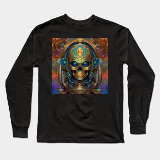 Cosmic Psychedelic Skull - Trippy Patterns 104 Long Sleeve T-Shirt